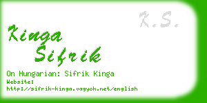 kinga sifrik business card